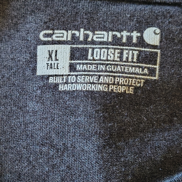 Carhartt Men's Loose Fit Long-Sleeve Spellout Logo Tee Charcoal XLTall Outdoor - Picture 10 of 10